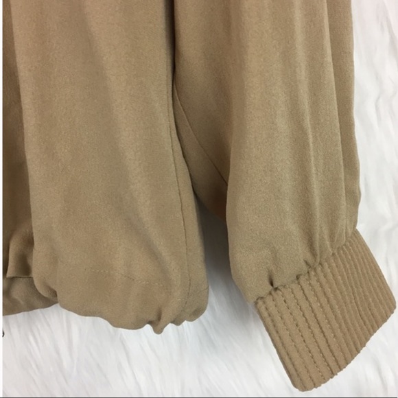 T.Babaton 100% Silk Tan Jacket - Picture 5 of 6